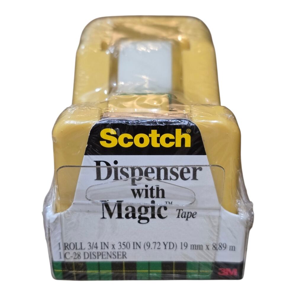 Vintage Scotch 3M Yellow C28 Dispenser & Magic Tape NOS 2003
